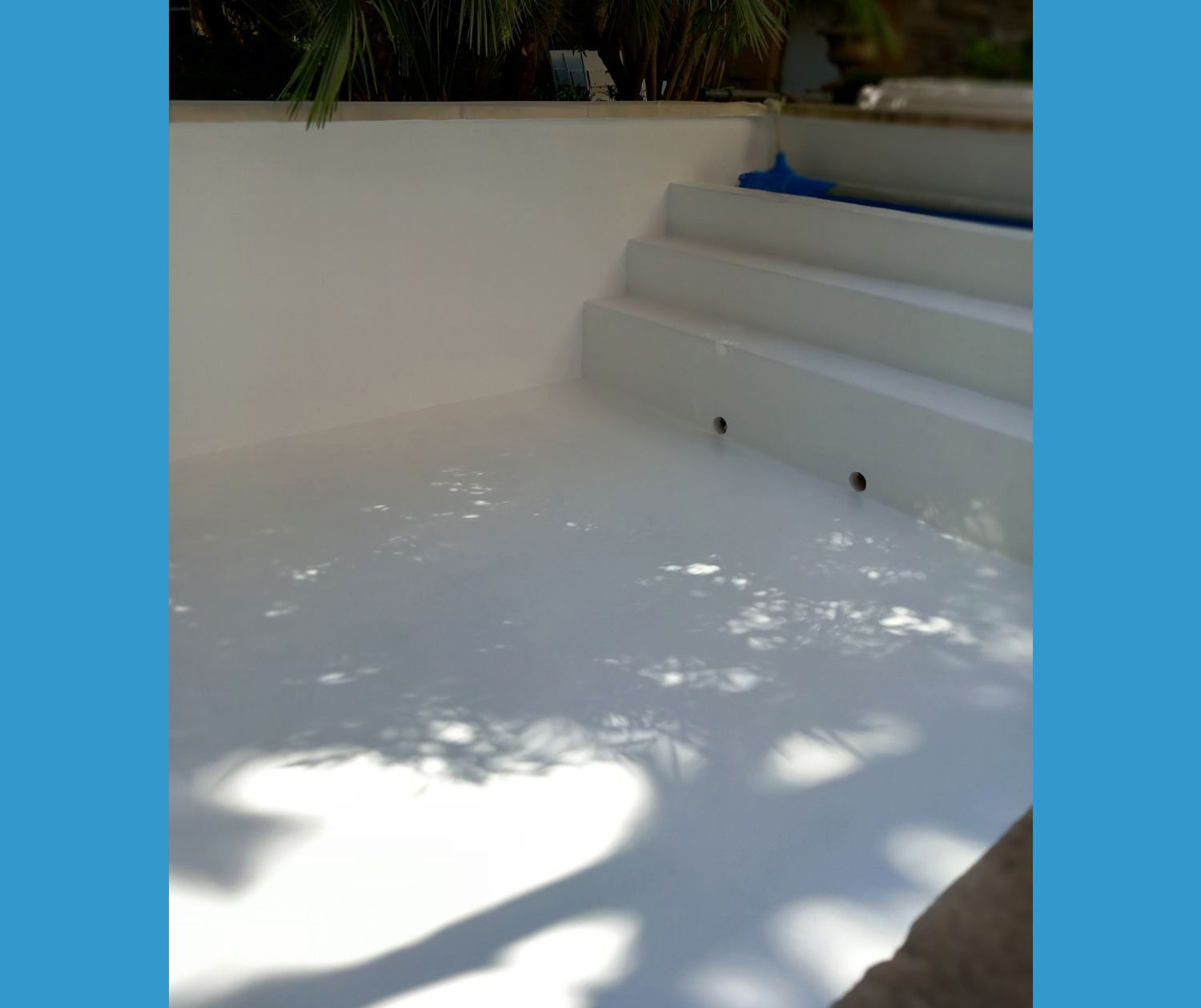 Piscine coque après rénovation peinture